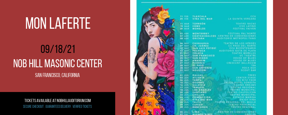 Mon Laferte at Nob Hill Masonic Center tickets Mon Laferte at Nob Hill Masonic Center