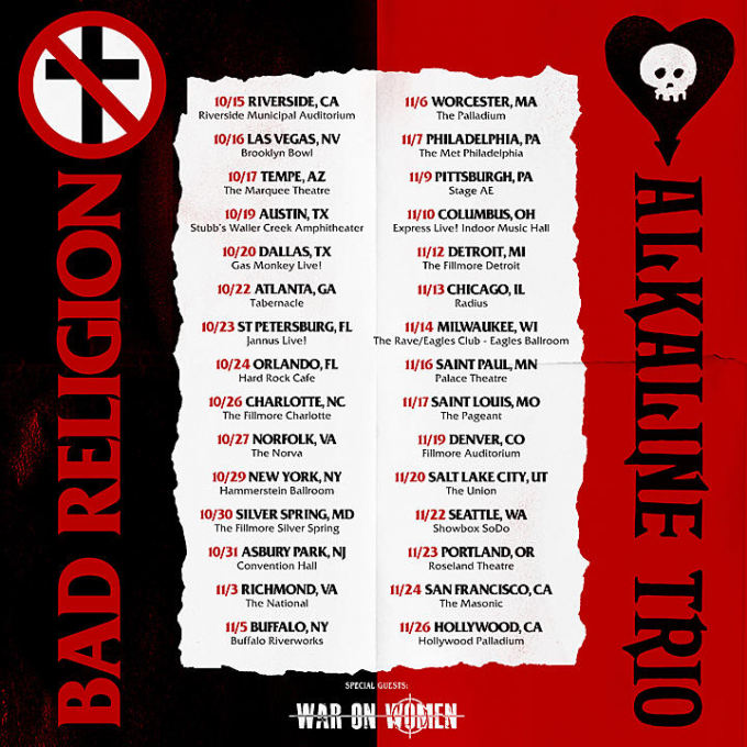 Bad Religion & Alkaline Trio at Nob Hill Masonic Center