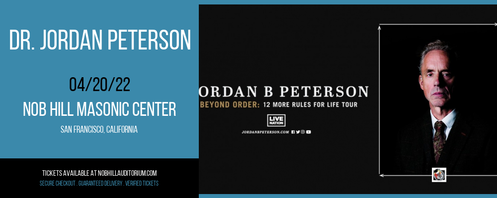Dr. Jordan Peterson at Nob Hill Masonic Center tickets Dr. Jordan Peterson at Nob Hill Masonic Center