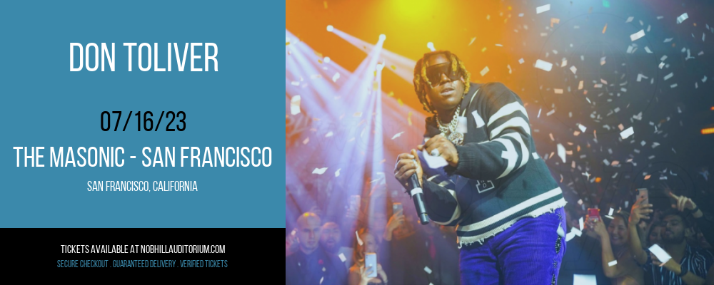 Don Toliver at Nob Hill Masonic Center tickets Don Toliver at Nob Hill Masonic Center